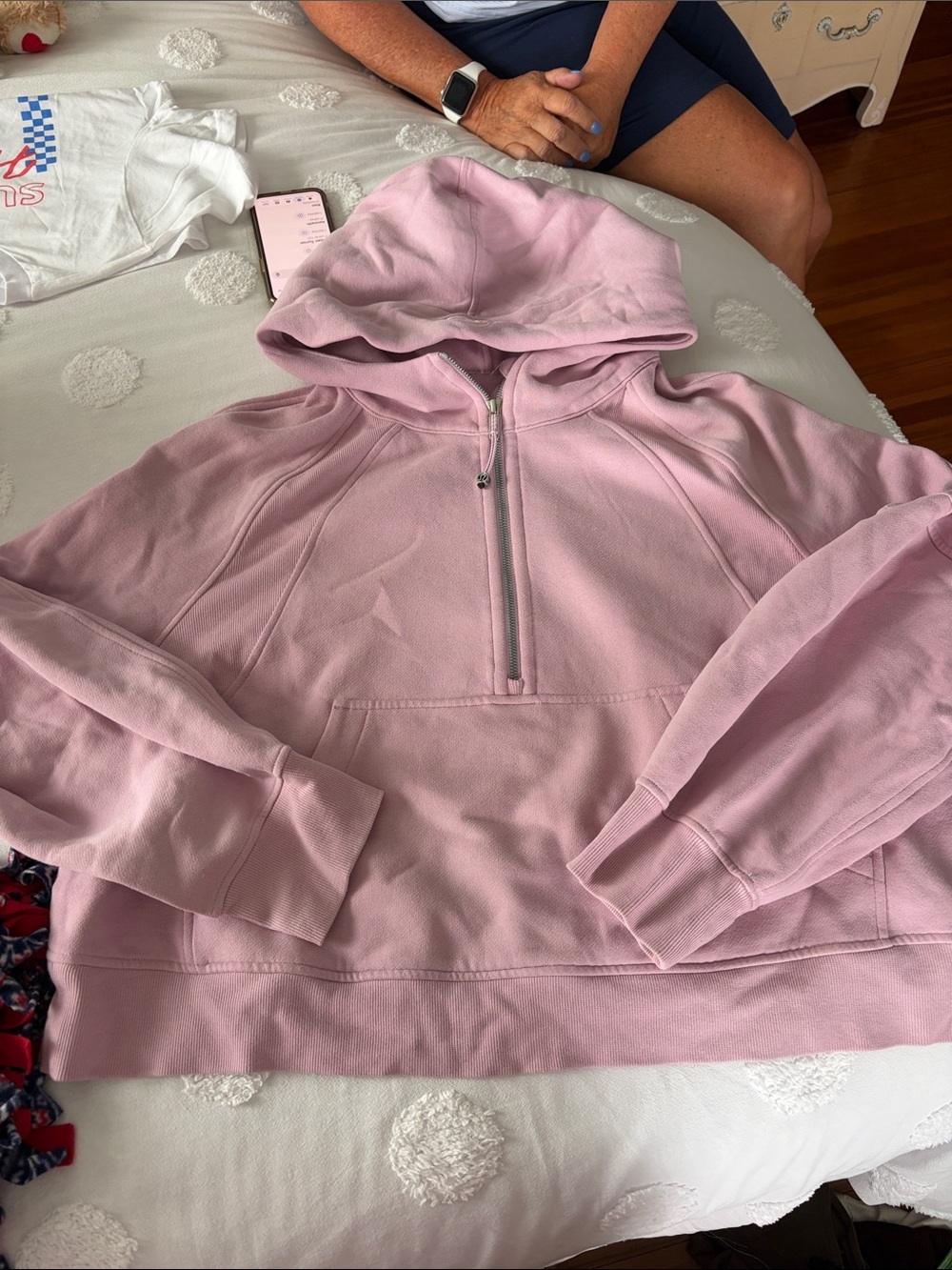 lululemon athletica Dusty Pink Half-Zip Hooded Pullover